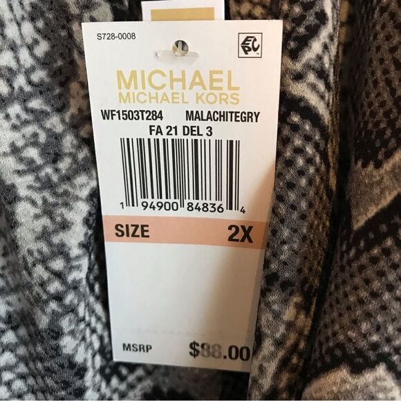 Michael Michael Kors Plus Size 1X & 2X One Shoulder Belted Python Tunic NWT - Picture 13 of 16